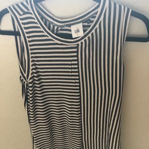 Cabi Black & White Striped Blouse size small